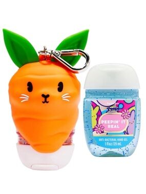 NWT Bath & Body Works Carrot Bunny Hand Sanitizer Holder + PEEPS PocketBac